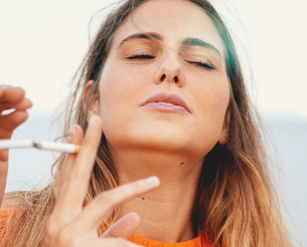 woman smoking