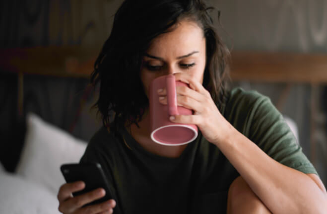 woman drinking tea
